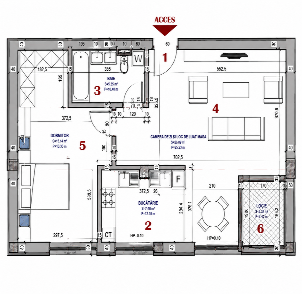 Schița apartamentului — AP.14